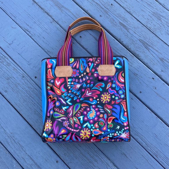 Consuela Bags Consuela Sophia Tote Bag With The Blue Side Panels Poshmark